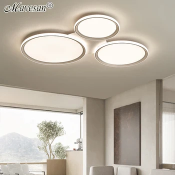 Квадратни и кръгли led таван полилеи, обикновен минималистичен ултра-лампа за дневна, спални, аксесоари за дома, лампи
