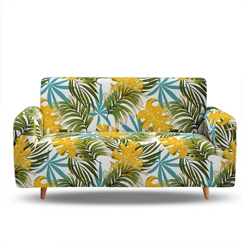 3D еластичен калъф за дивана в хавайски стил, с принтом палмови листа, мебели за хола защитен калъф за офис мека мебел