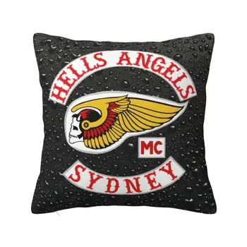Модерен наволочный калъф с логото на Hells Angels World, декоративен калъф за шоурум, Автомобили възглавница за мотоклуба