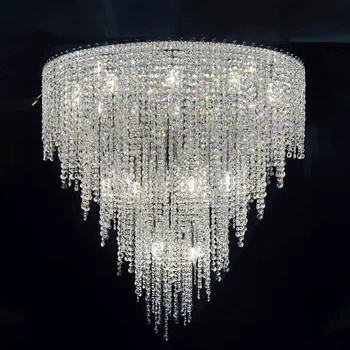 Дуплекс окачен лампа луксозни K9 Crystal Концертен за лобито на хотела, дневен тракт, хаспел, декоративни полилеи за вили и къщи